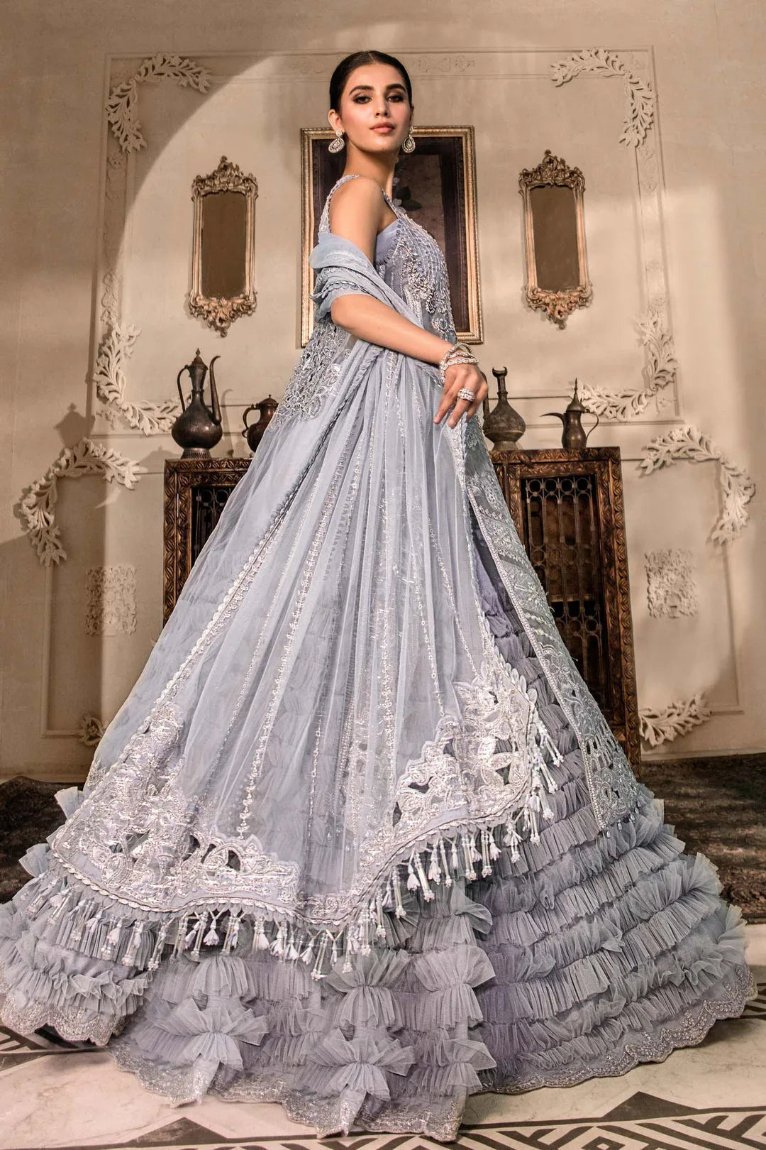 MARIA B Ice Blue BD-2603C MBROIDERED - Rang-e-Khaas