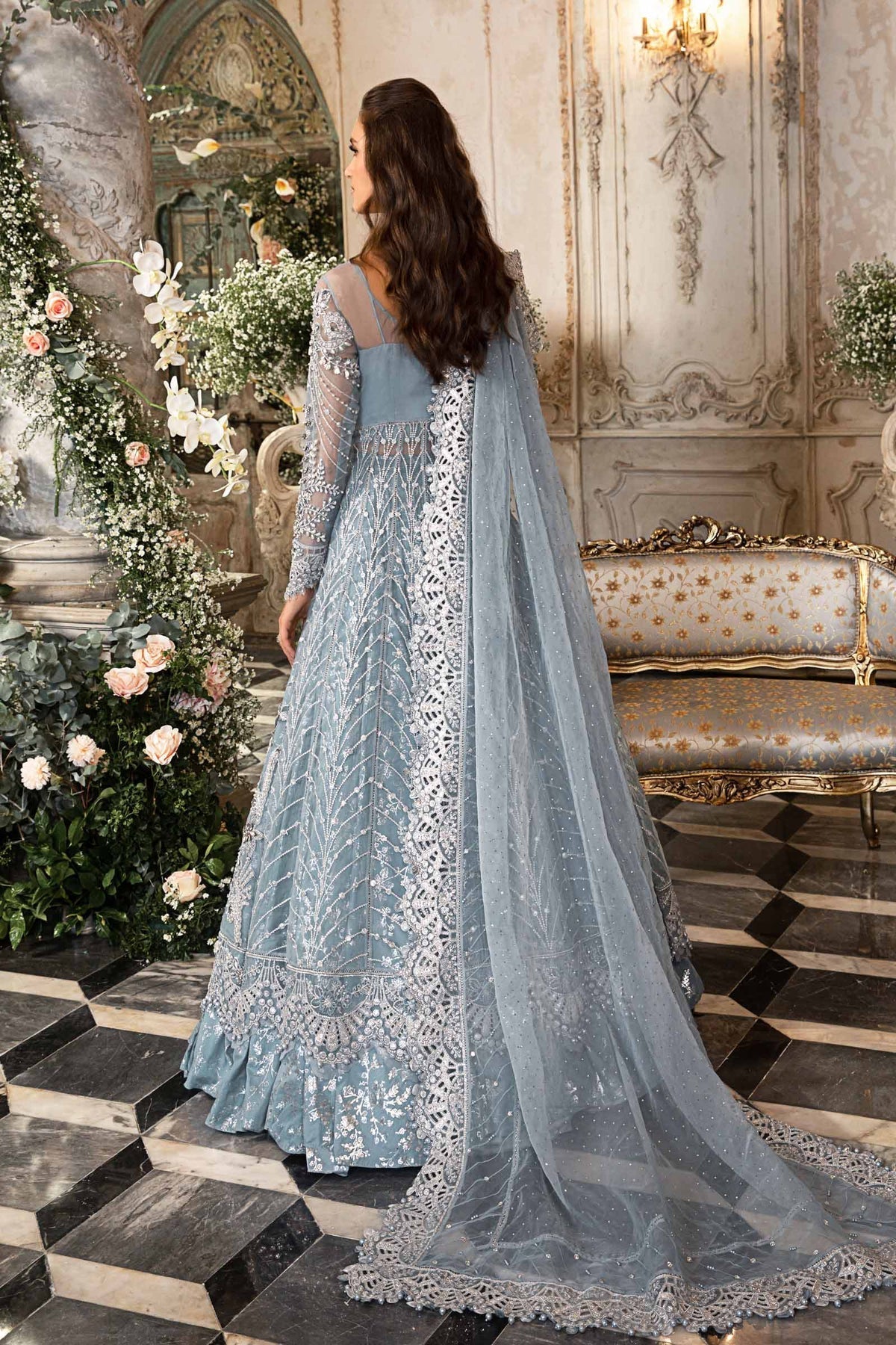 MARIA B-MBROIDERED | Ice Blue BD-2702 - Rang-e-Khaas
