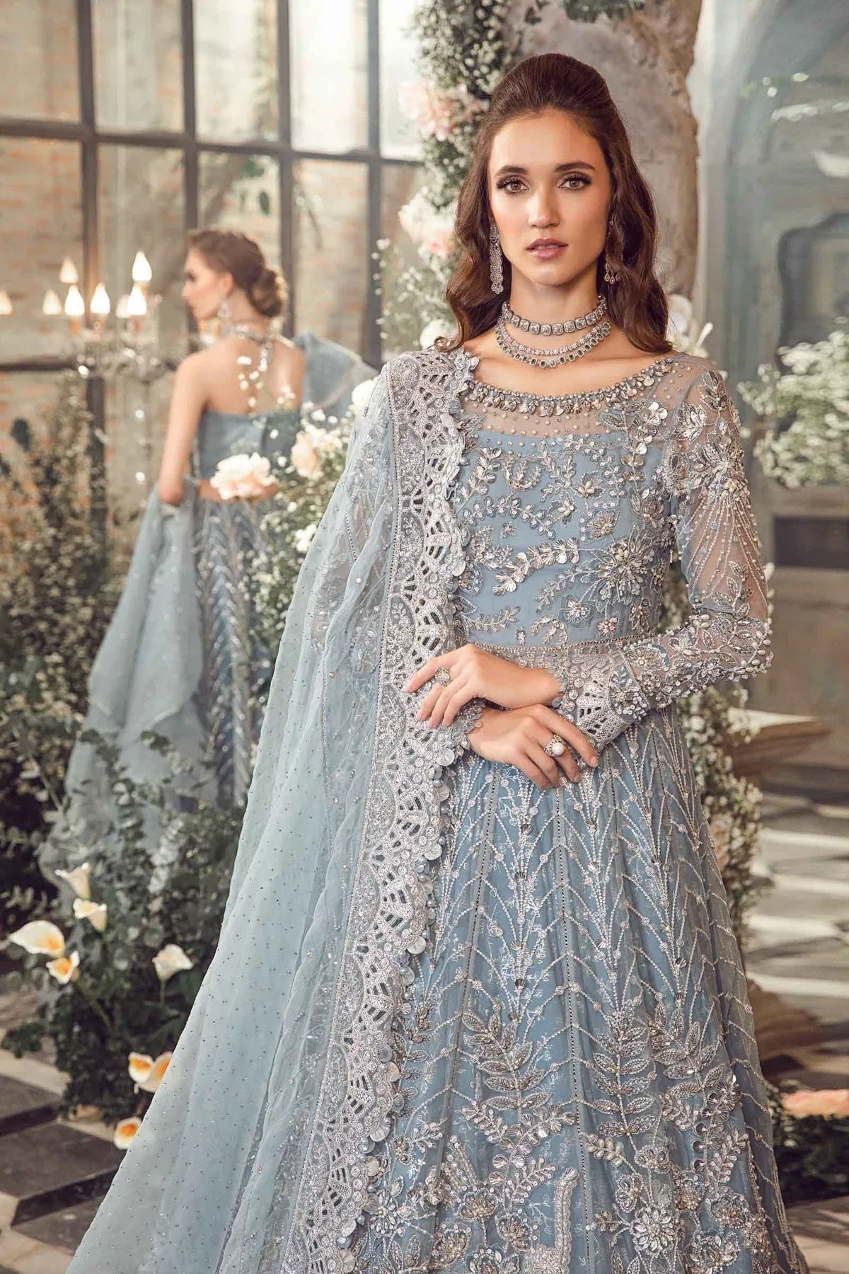 MARIA B-MBROIDERED | Ice Blue BD-2702 - Rang-e-Khaas