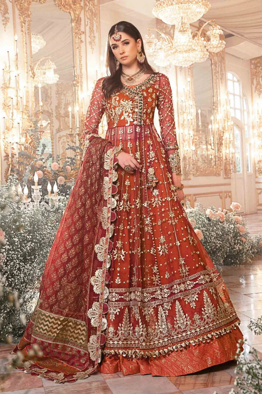 MARIA B-MBROIDERED | Maroon BD-2705 - Rang-e-Khaas
