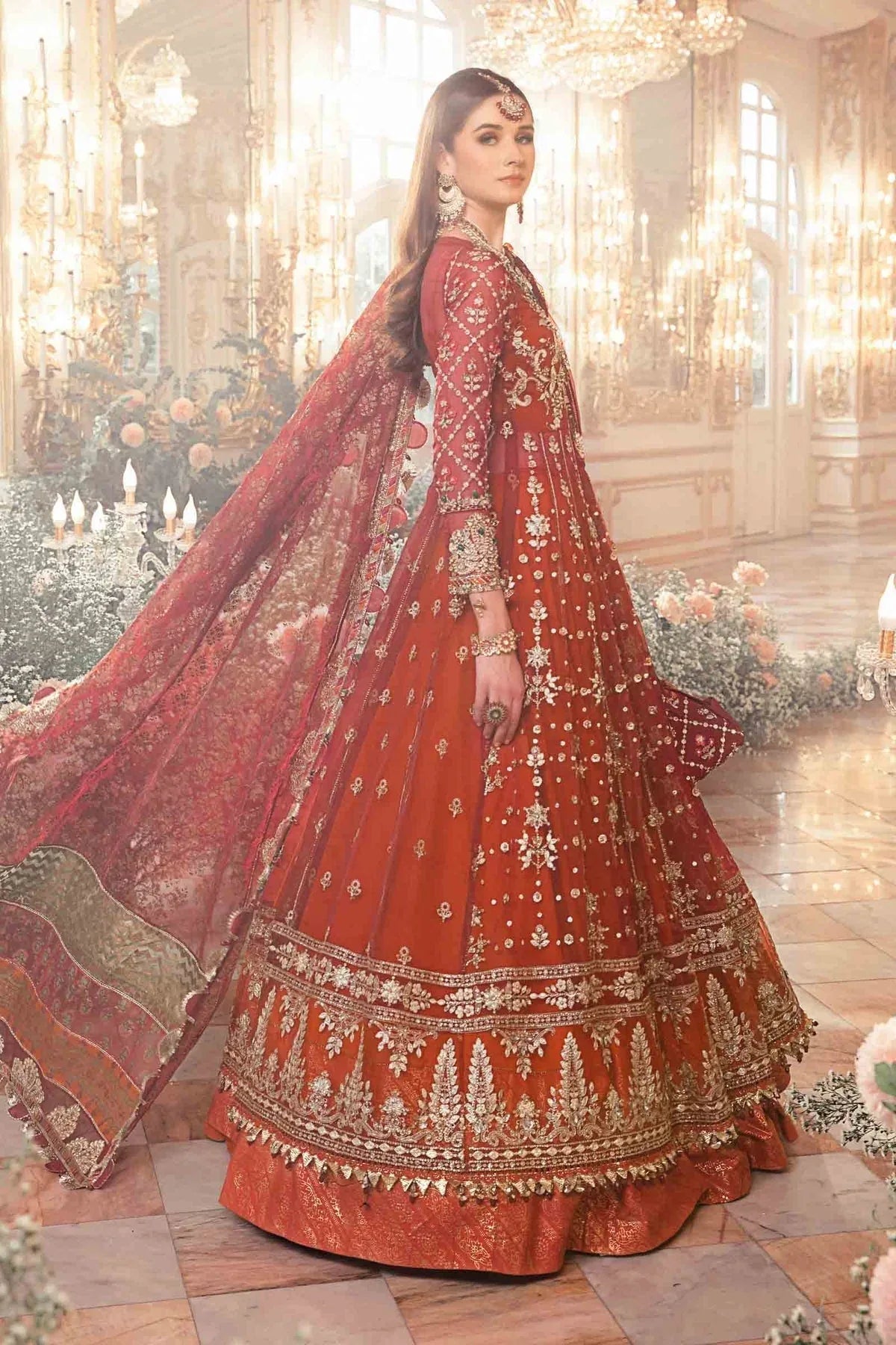 MARIA B-MBROIDERED | Maroon BD-2705 - Rang-e-Khaas