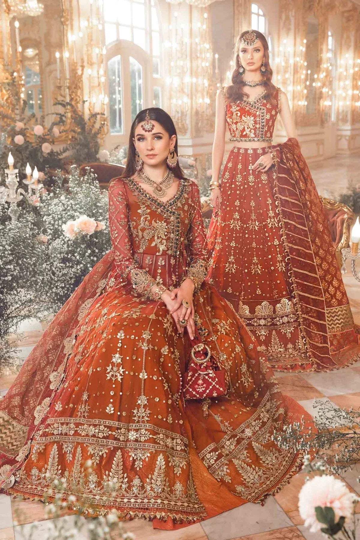 MARIA B-MBROIDERED | Maroon BD-2705 - Rang-e-Khaas