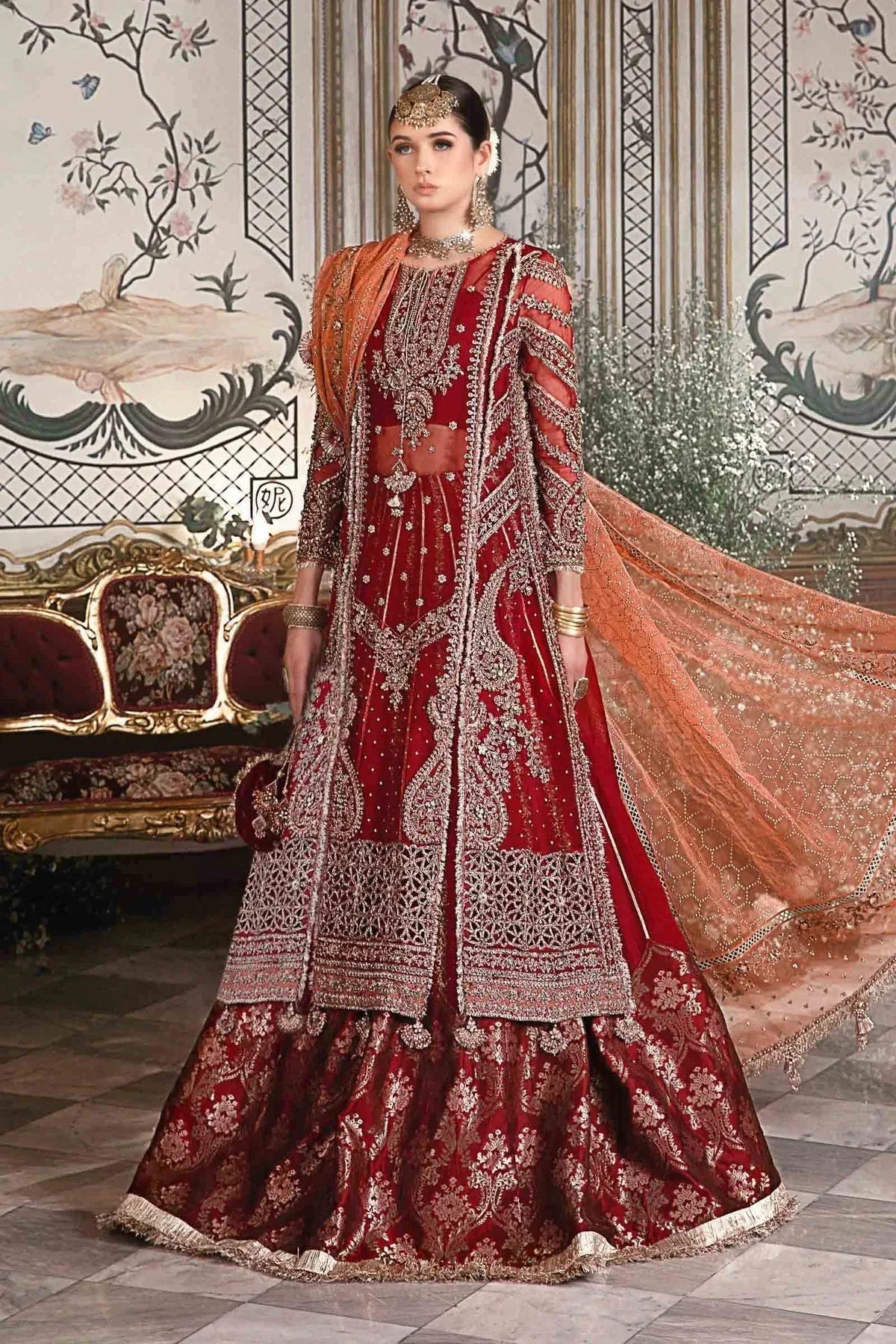 MARIA B-MBROIDERED | Maroon BD-2708 - Rang-e-Khaas
