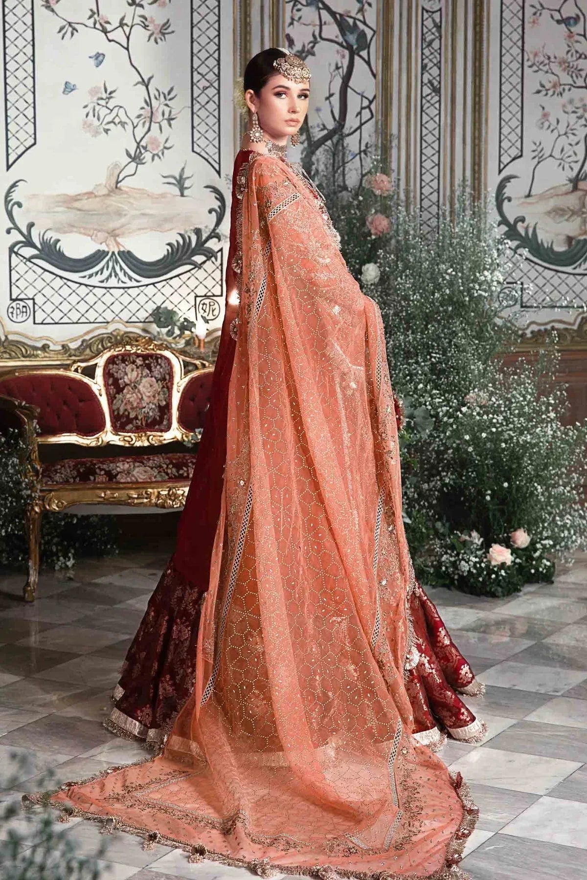 MARIA B-MBROIDERED | Maroon BD-2708 - Rang-e-Khaas