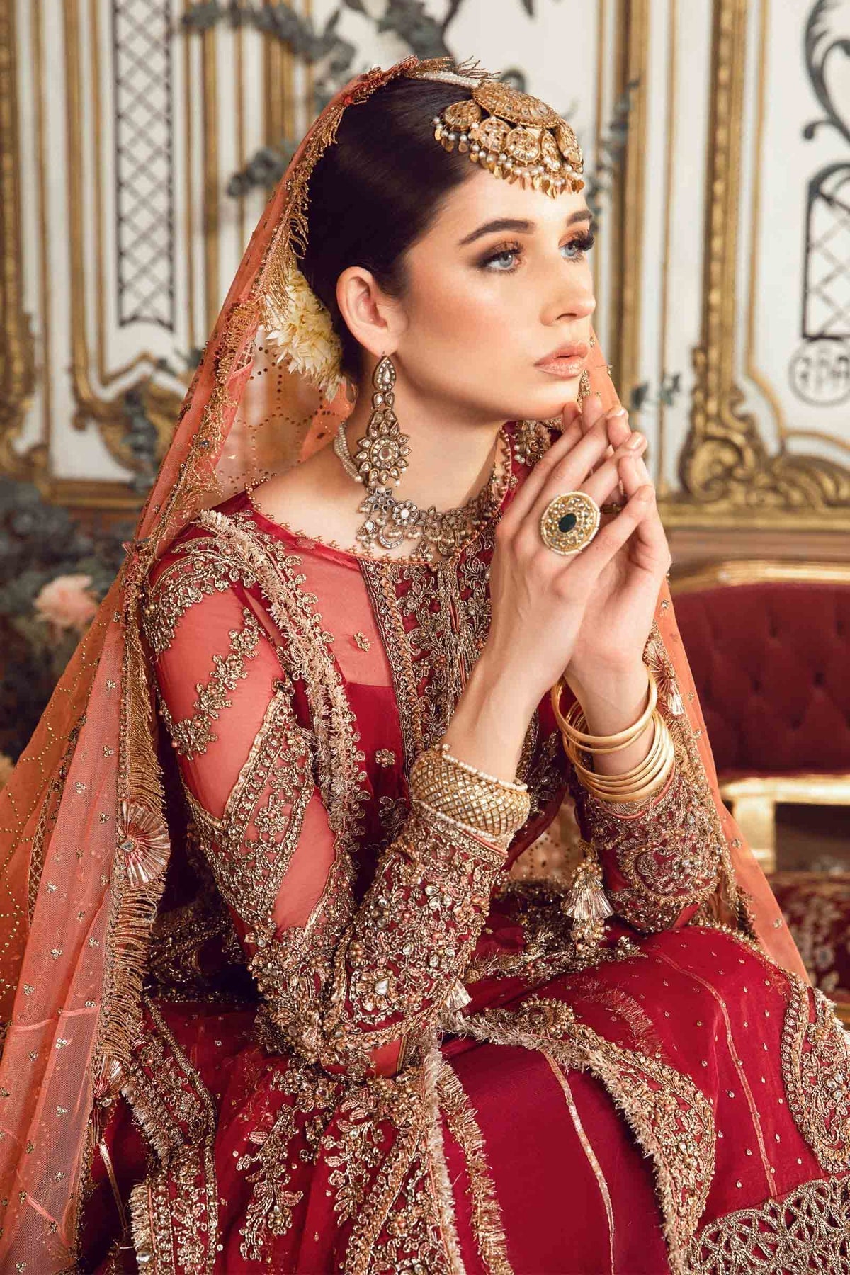 MARIA B-MBROIDERED | Maroon BD-2708 - Rang-e-Khaas