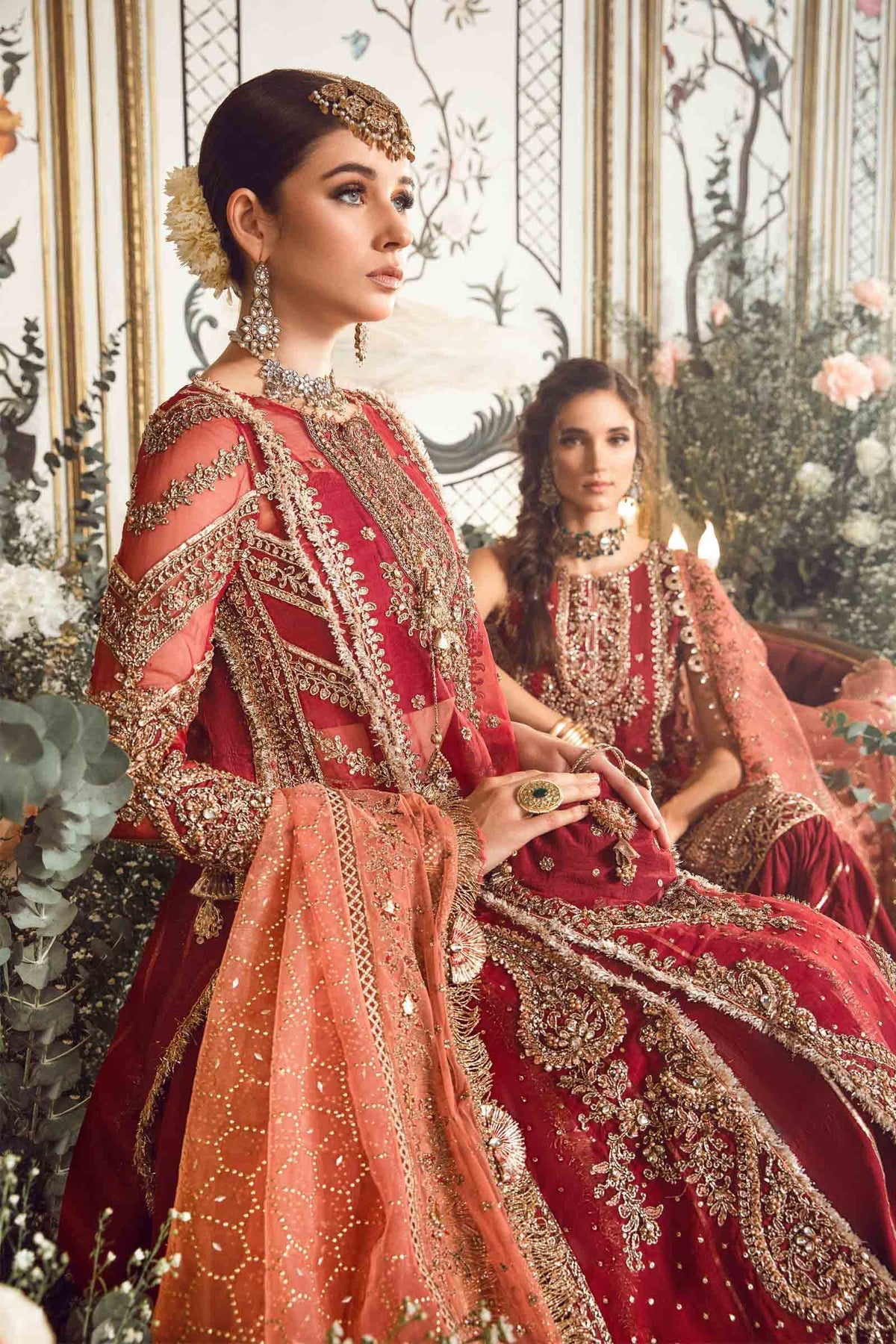 MARIA B-MBROIDERED | Maroon BD-2708 - Rang-e-Khaas