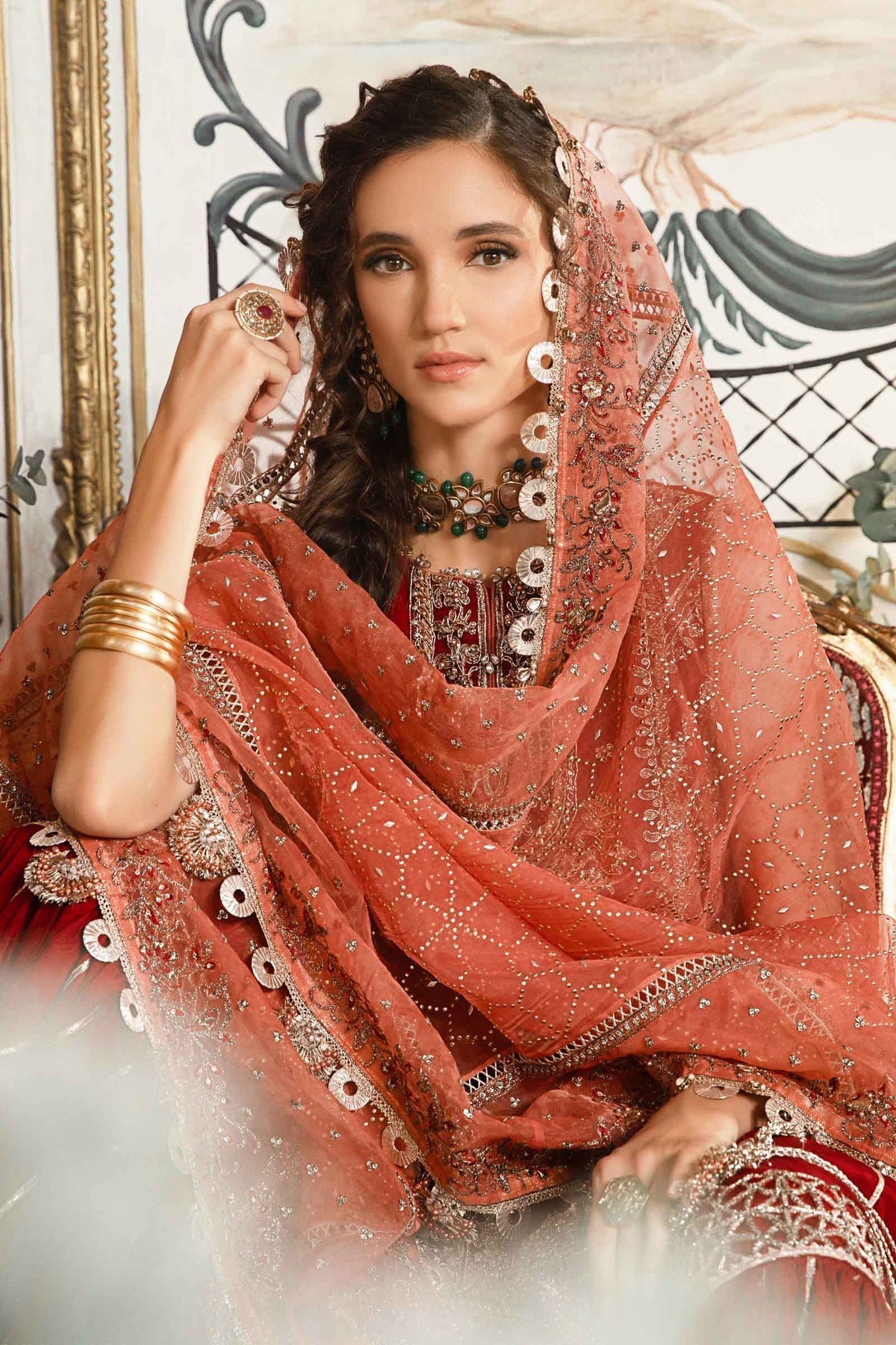 MARIA B-MBROIDERED | Maroon BD-2708 - Rang-e-Khaas