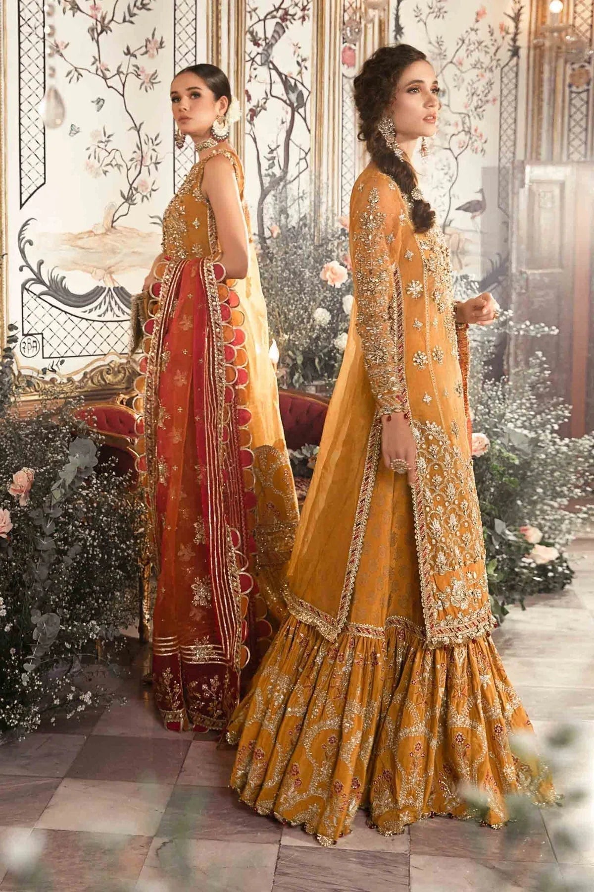 MARIA B-MBROIDERED | Mustard BD-2707 - Rang-e-Khaas
