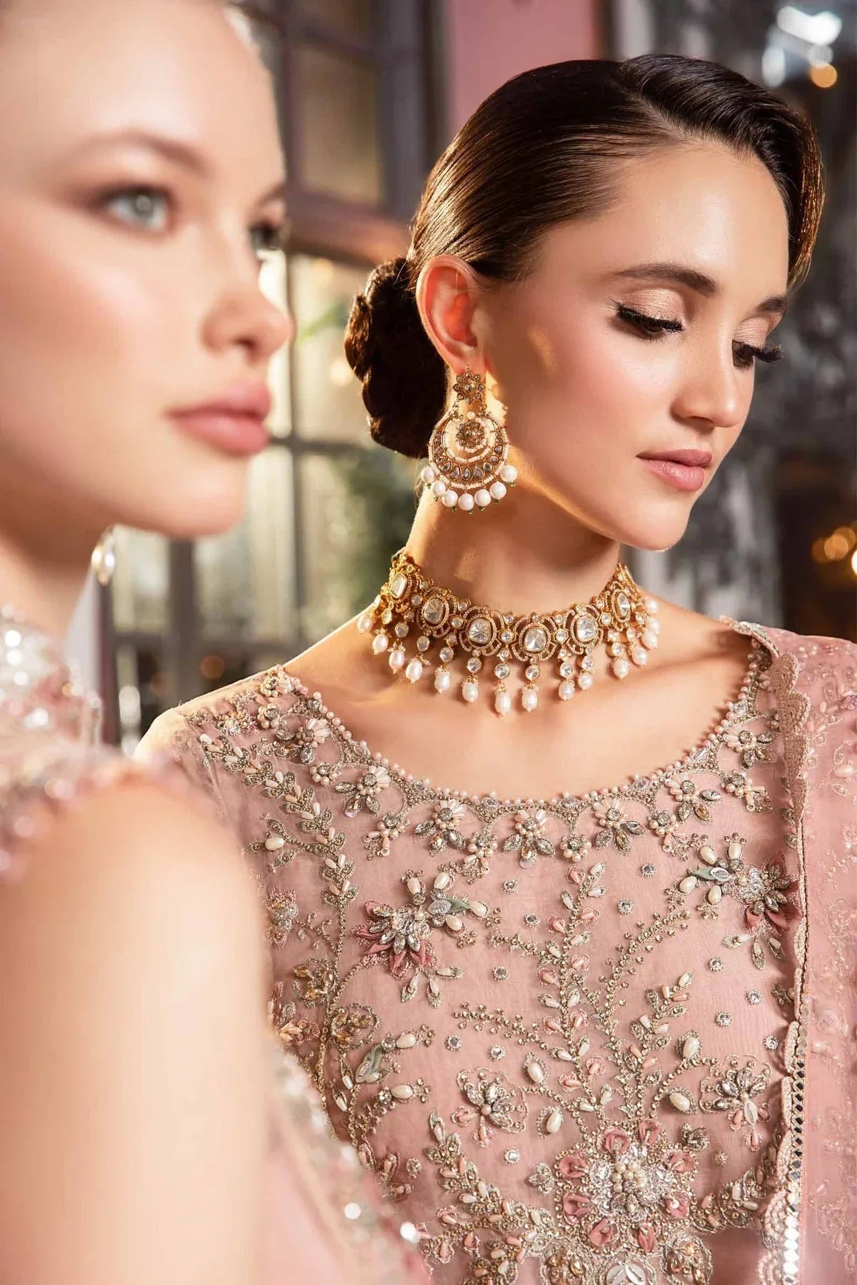 MARIA B-MBROIDERED | Pastel Pink BD-2706 - Rang-e-Khaas