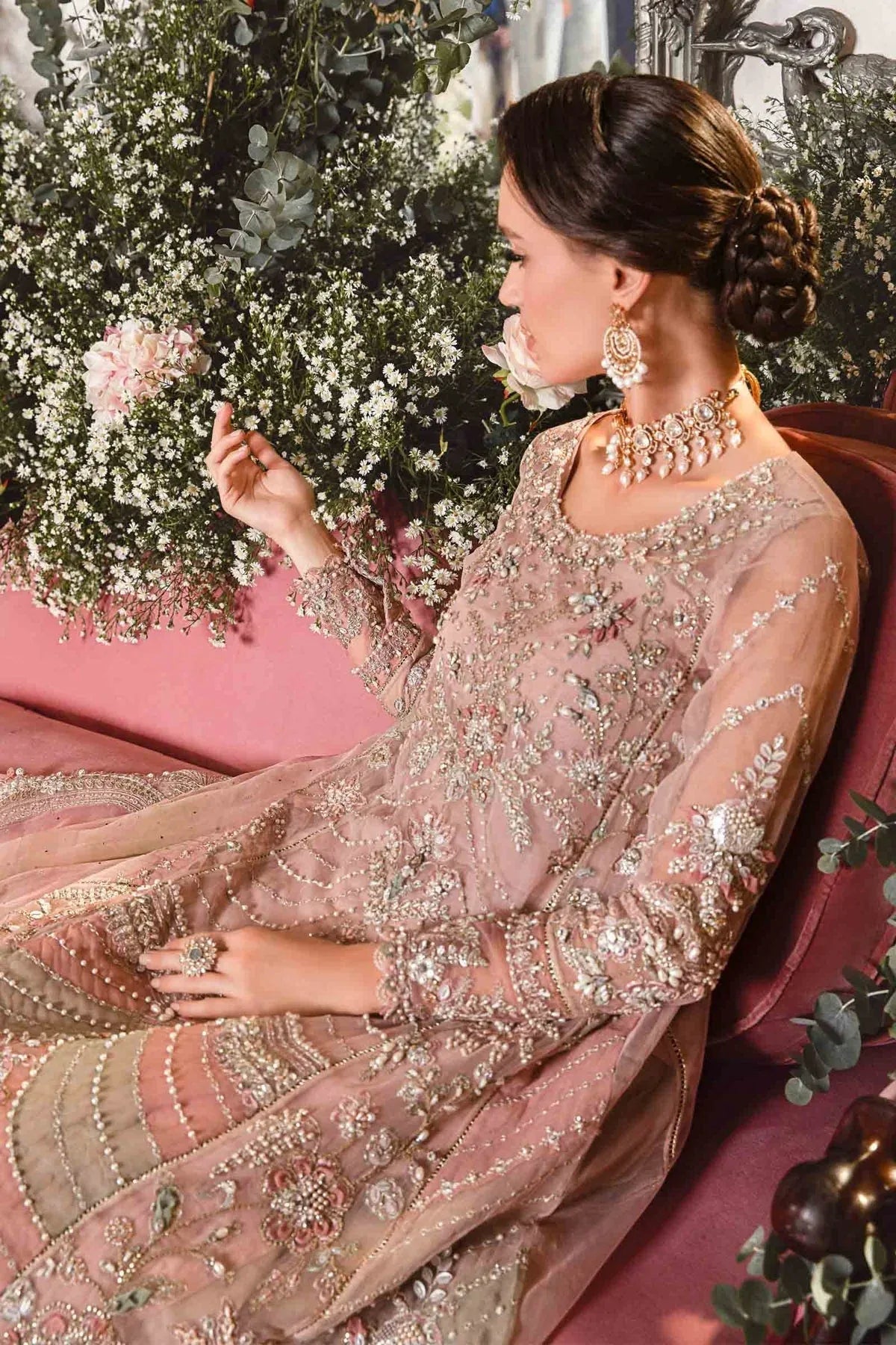 MARIA B-MBROIDERED | Pastel Pink BD-2706 - Rang-e-Khaas