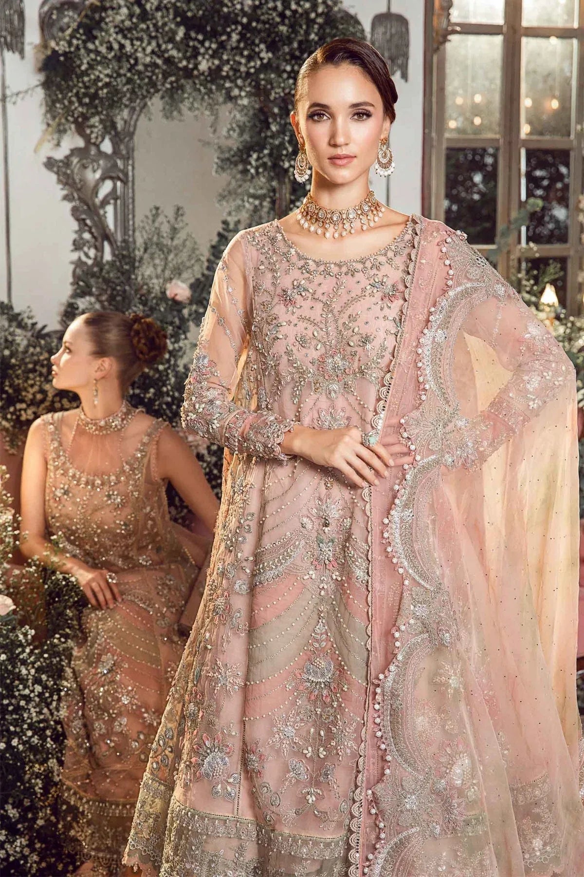 MARIA B-MBROIDERED | Pastel Pink BD-2706 - Rang-e-Khaas