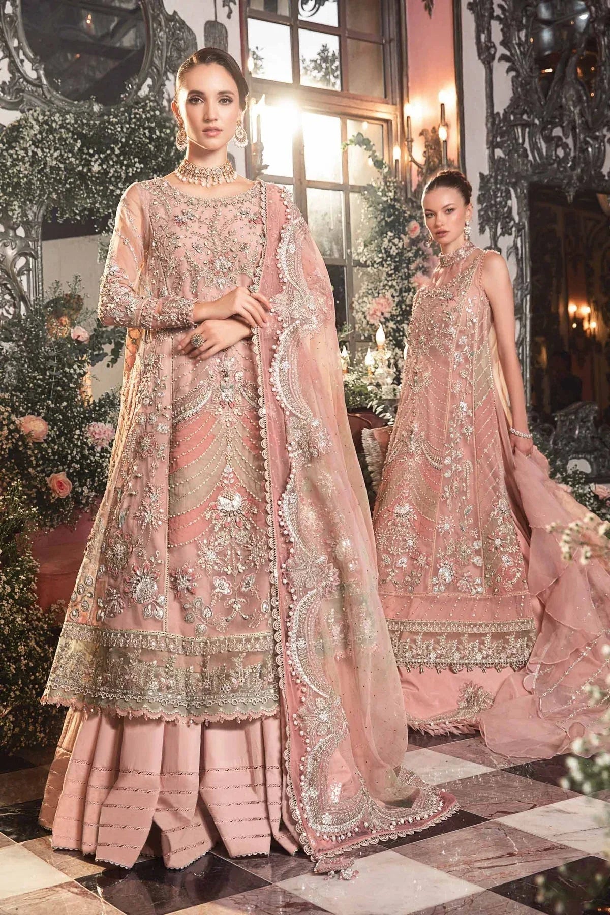 MARIA B-MBROIDERED | Pastel Pink BD-2706 - Rang-e-Khaas