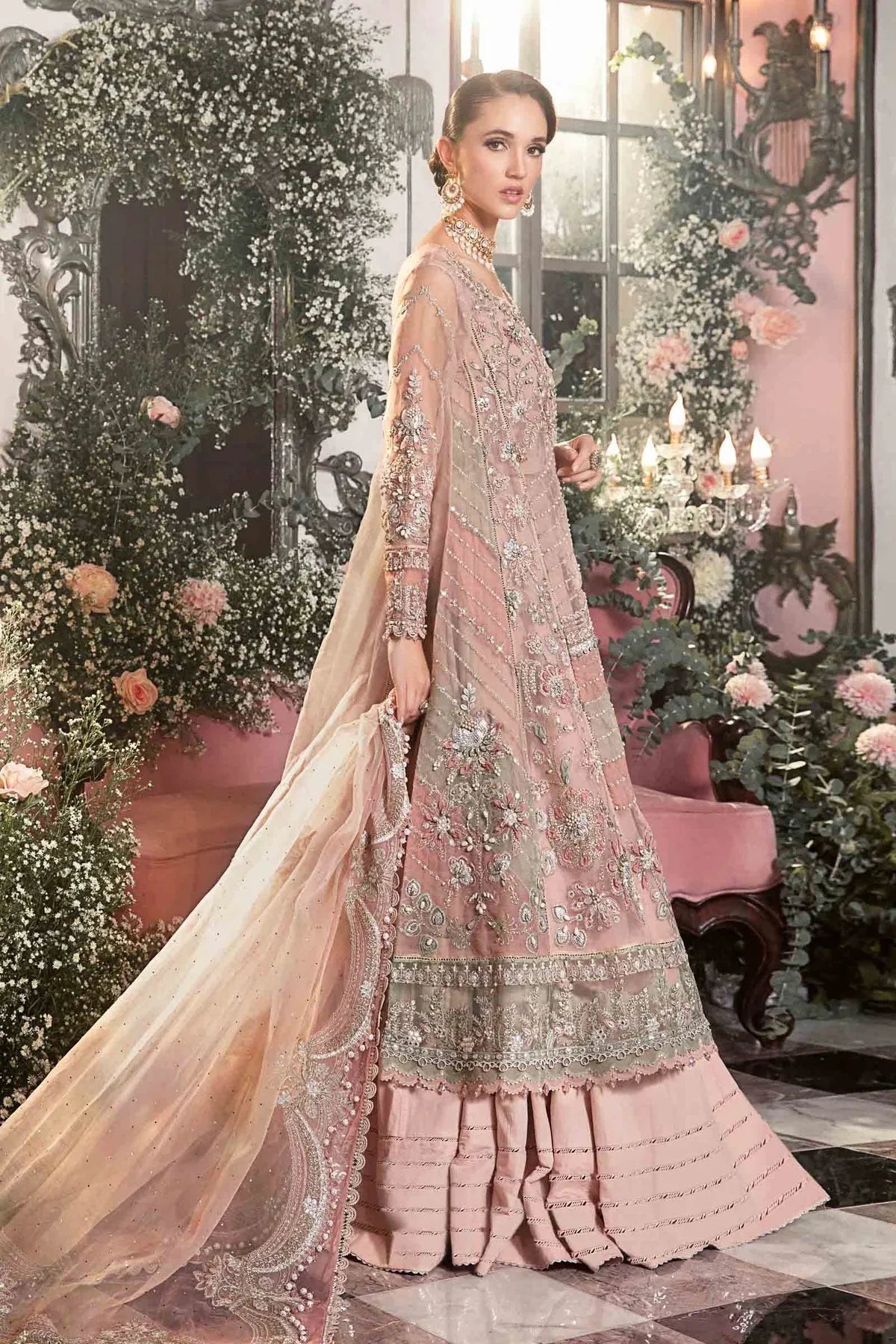 MARIA B-MBROIDERED | Pastel Pink BD-2706 - Rang-e-Khaas