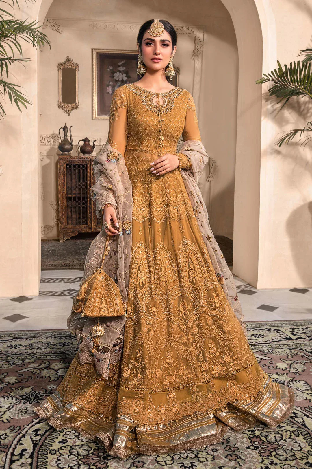 MARIA B Mustard BD-2606 MBROIDERED - Rang-e-Khaas