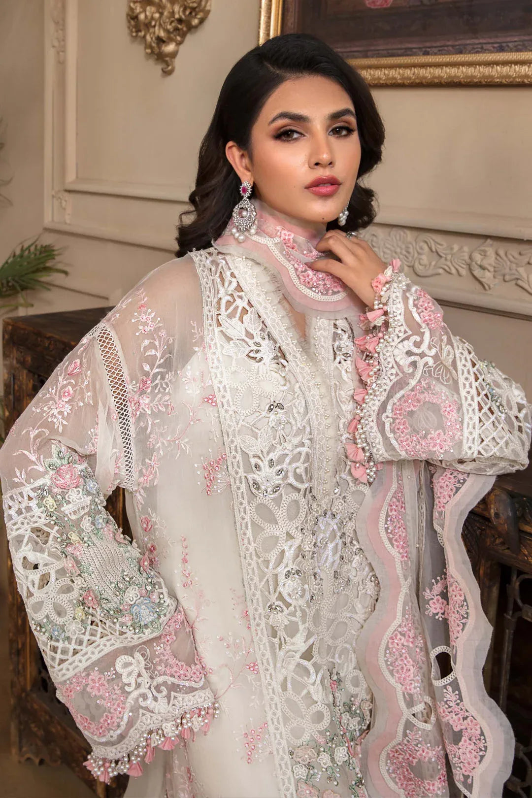 MARIA B Off White BD-2604 MBROIDERED - Rang-e-Khaas