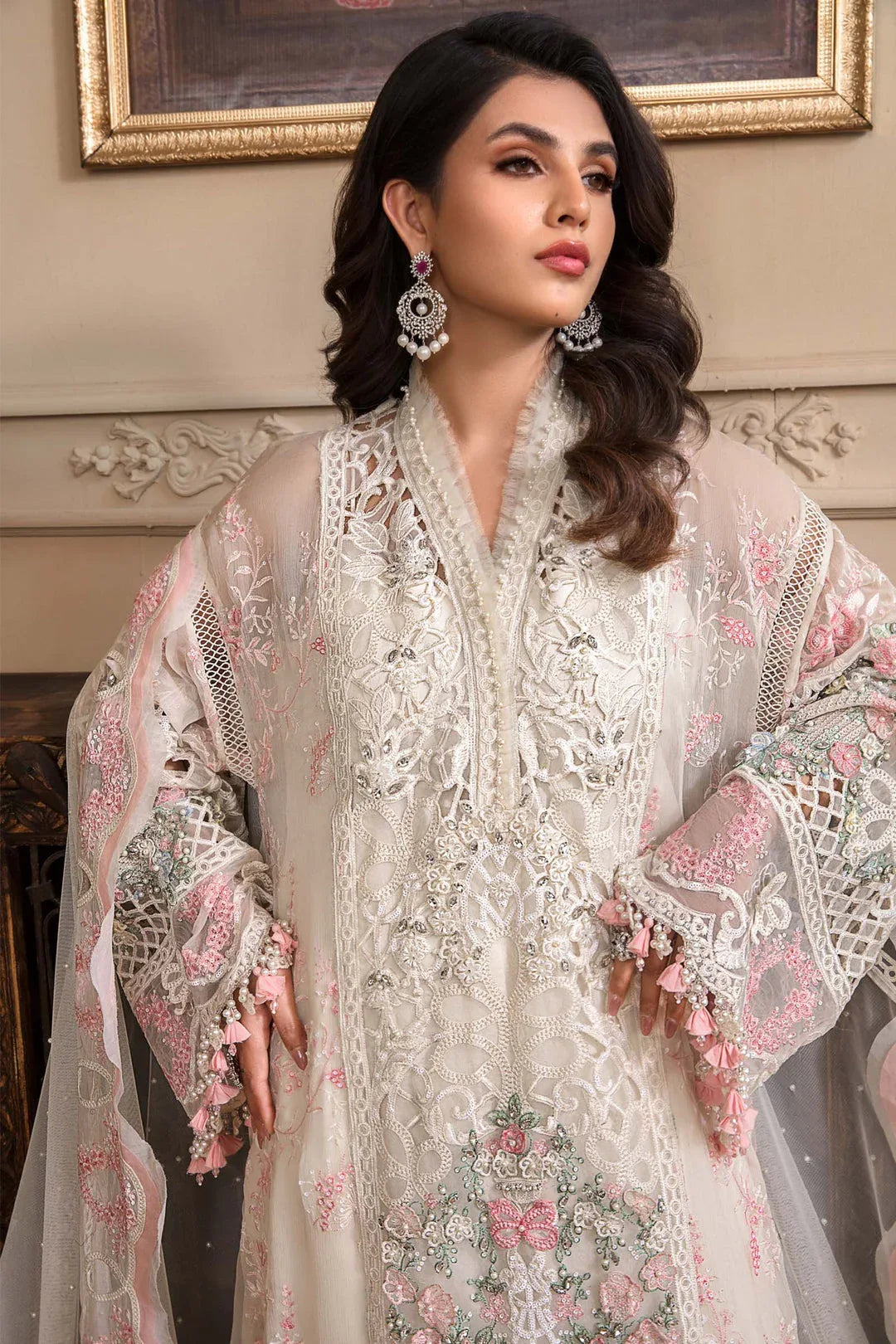 MARIA B Off White BD-2604 MBROIDERED - Rang-e-Khaas
