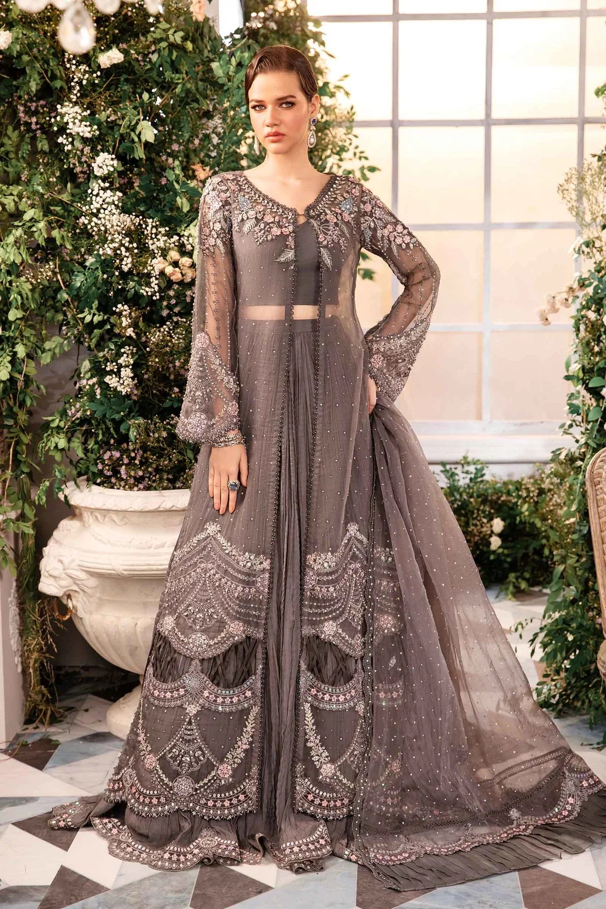 MARIA B__3 Piece Embroidered Organza Suit | BD-2902 - Rang-e-Khaas