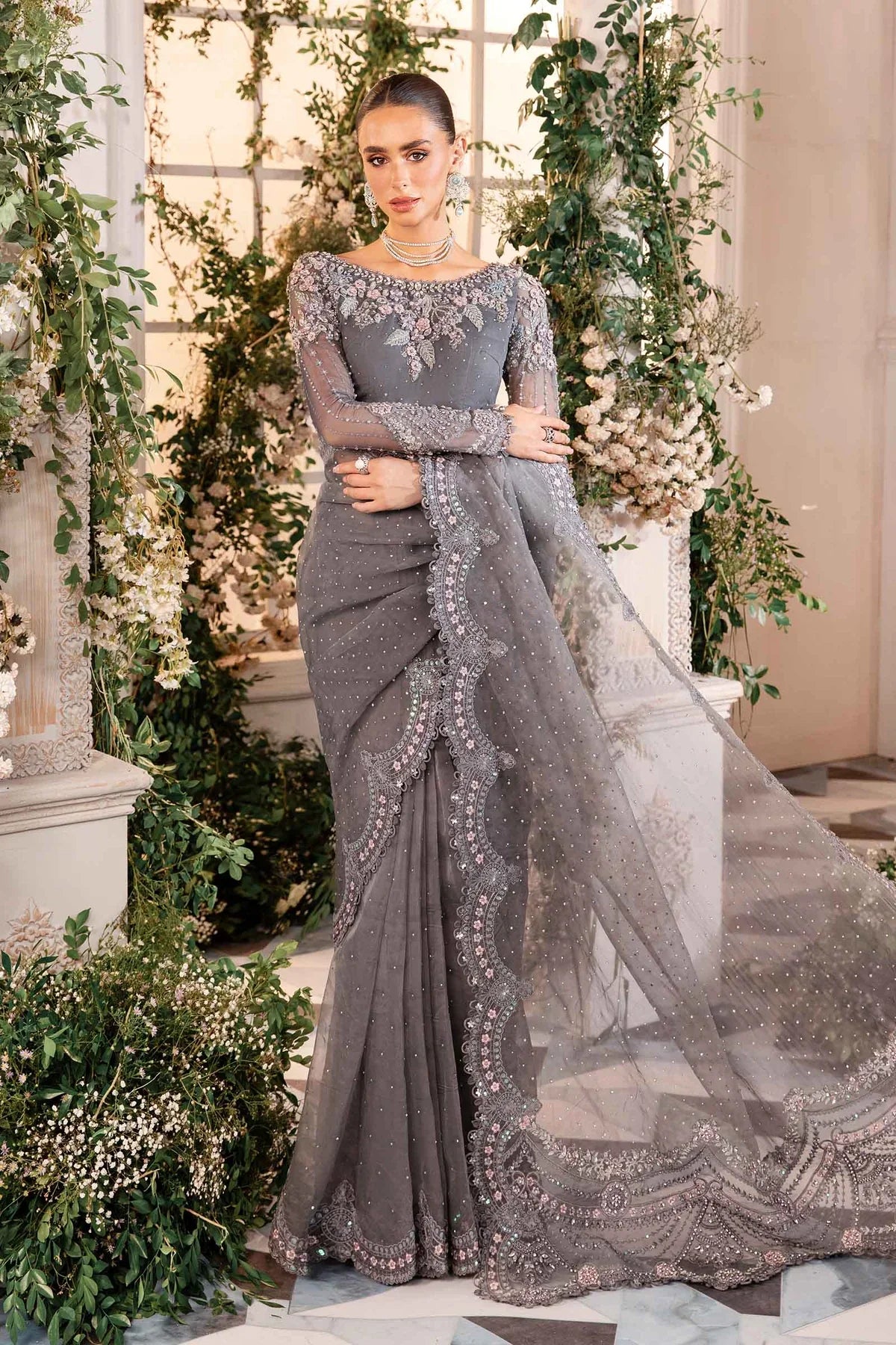 MARIA B__3 Piece Embroidered Organza Suit | BD-2902 - Rang-e-Khaas