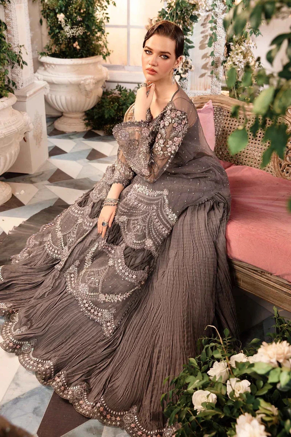MARIA B__3 Piece Embroidered Organza Suit | BD-2902 - Rang-e-Khaas