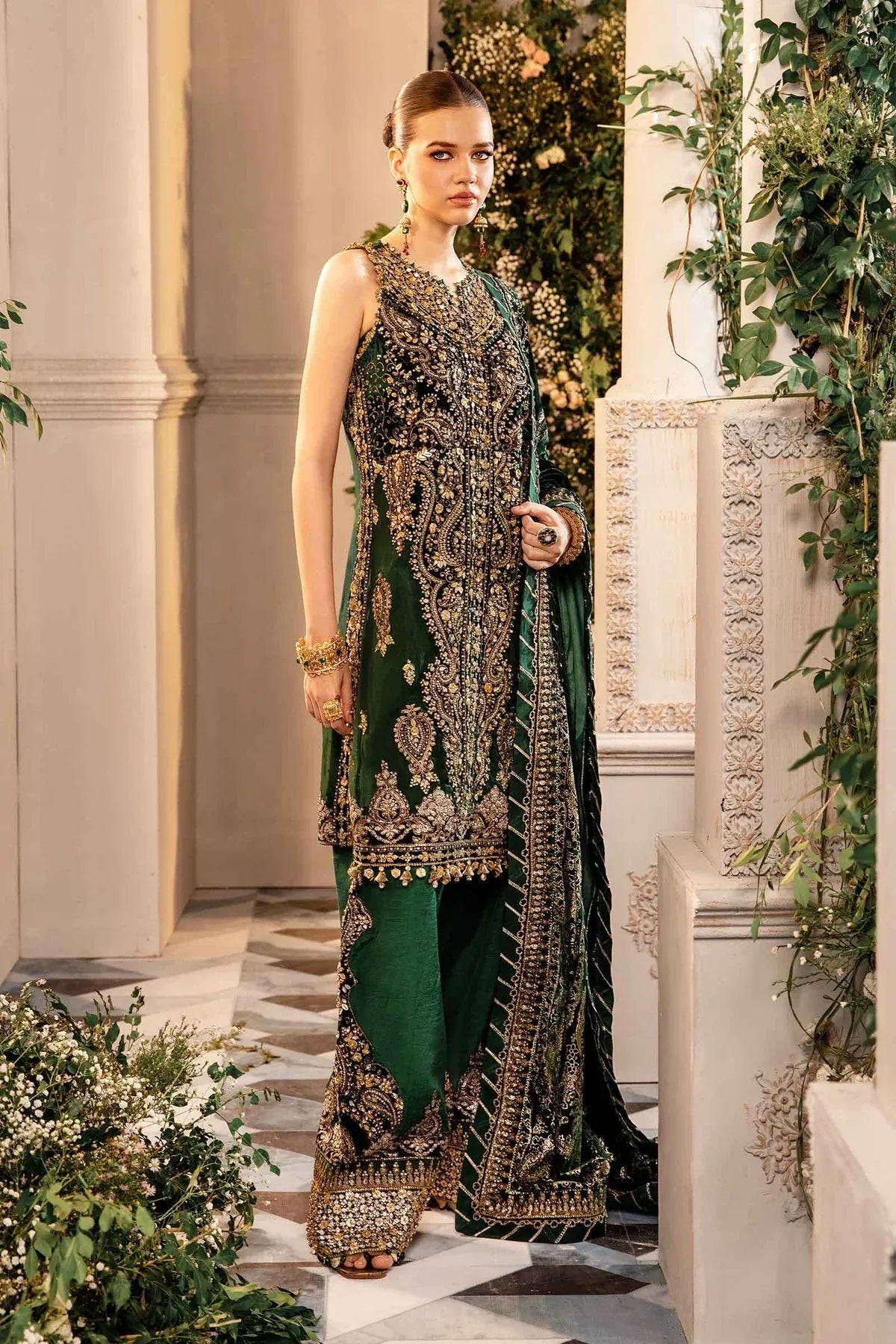 MARIA B__3 Piece Embroidered Organza Suit | BD-2904 - Rang-e-Khaas