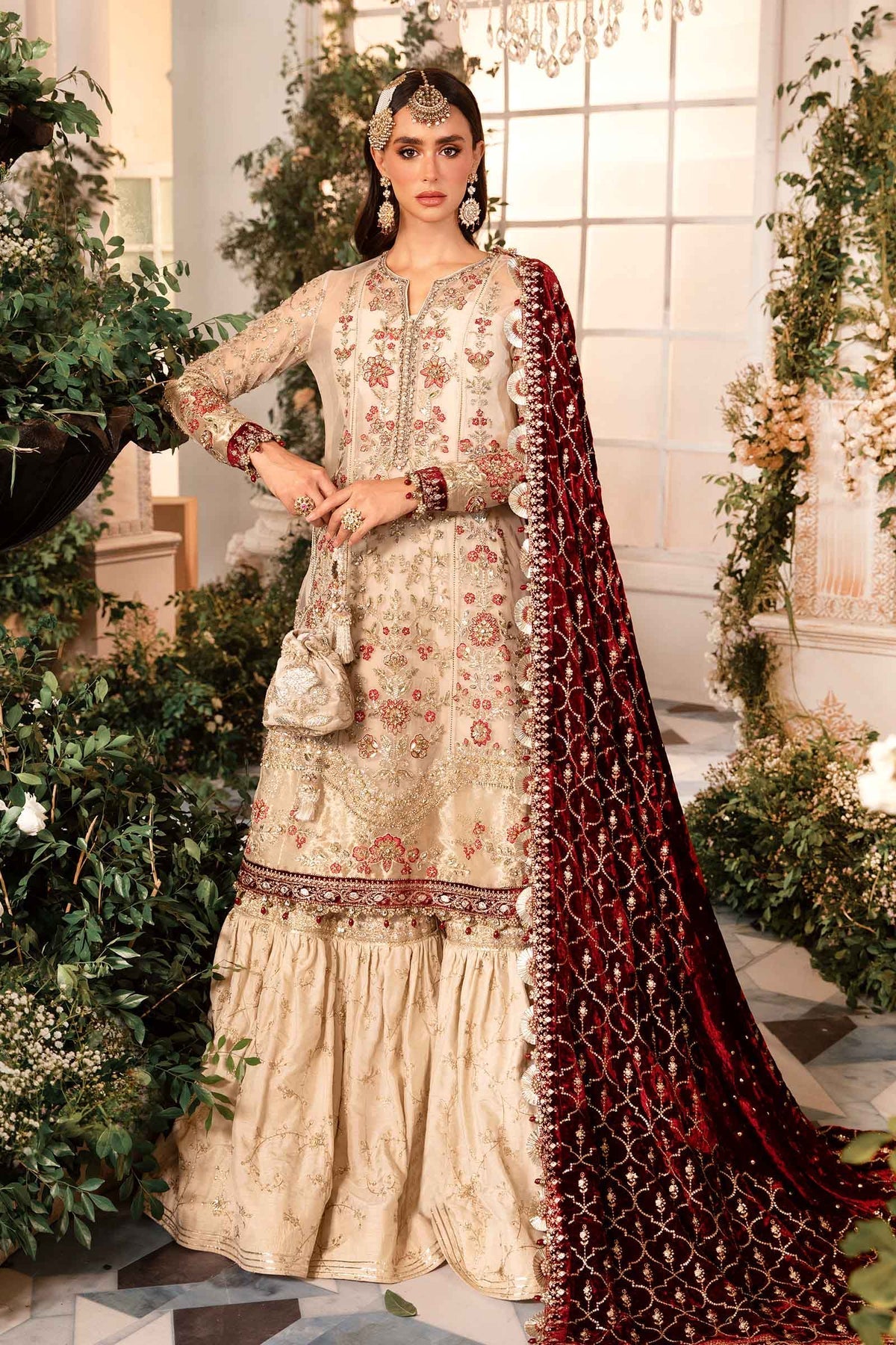 MARIA B__3 Piece Embroidered Organza Suit | BD-2905 - Rang-e-Khaas