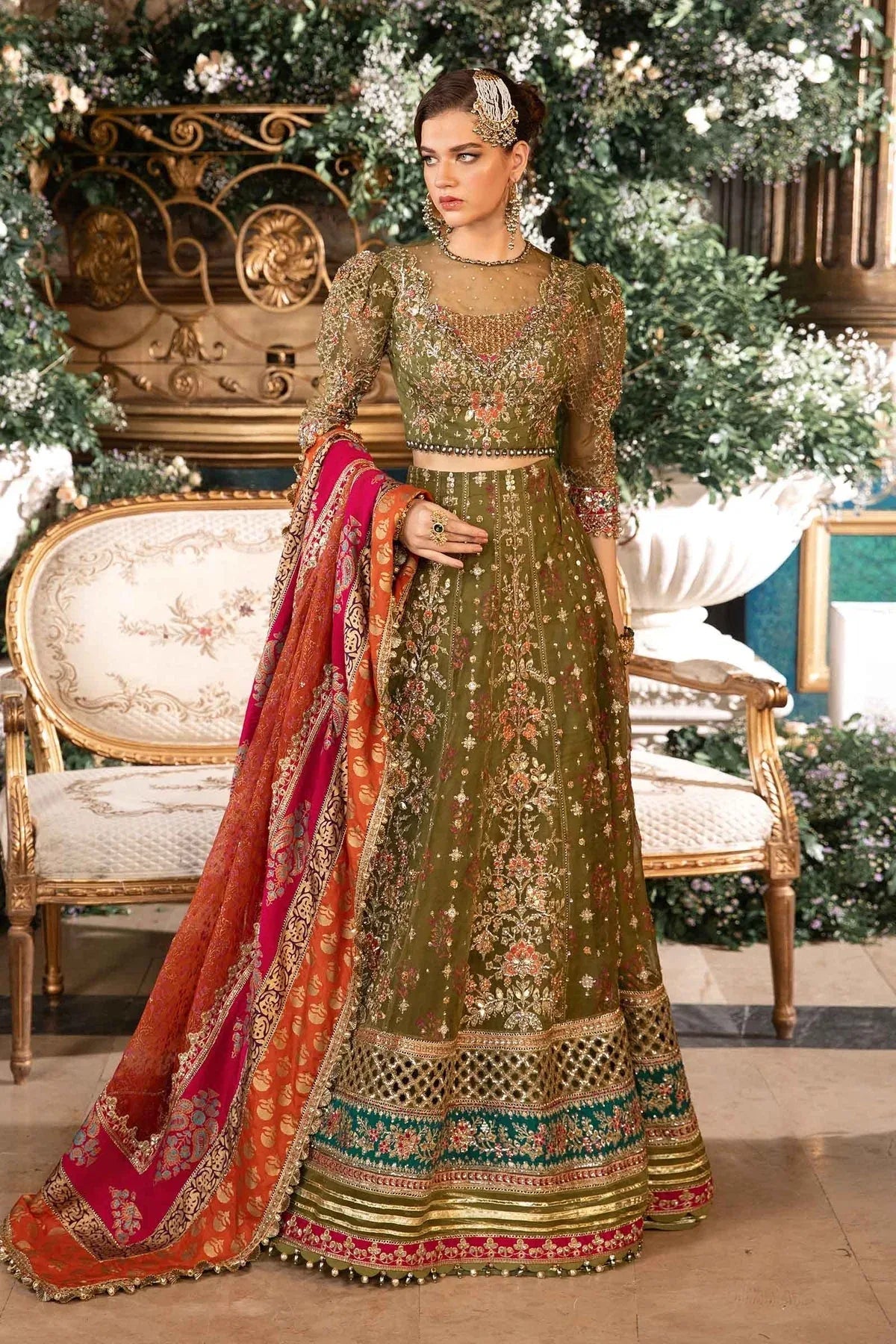 MARIA B__3 Piece Embroidered Organza Suit | BD-2906 - Rang-e-Khaas