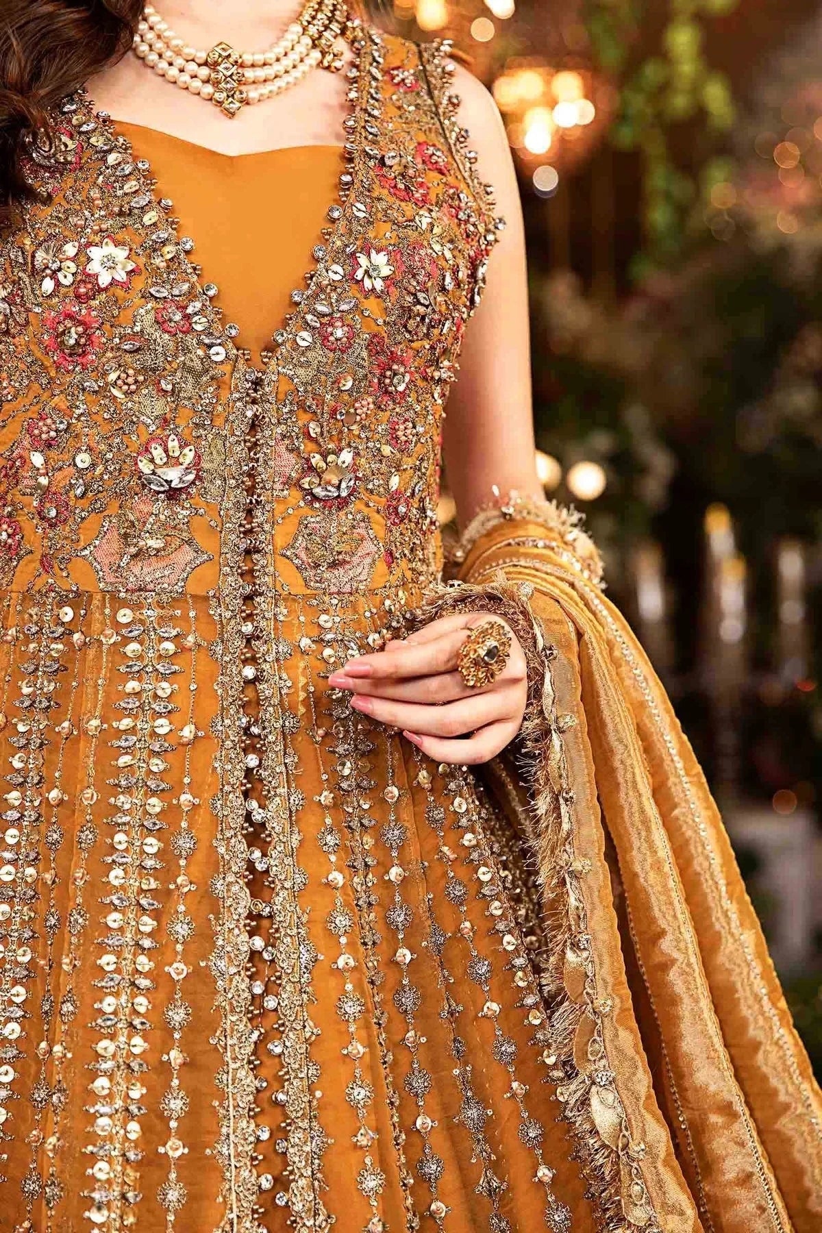 MARIA B__3 Piece Embroidered Organza Suit | BD-2907 - Rang-e-Khaas