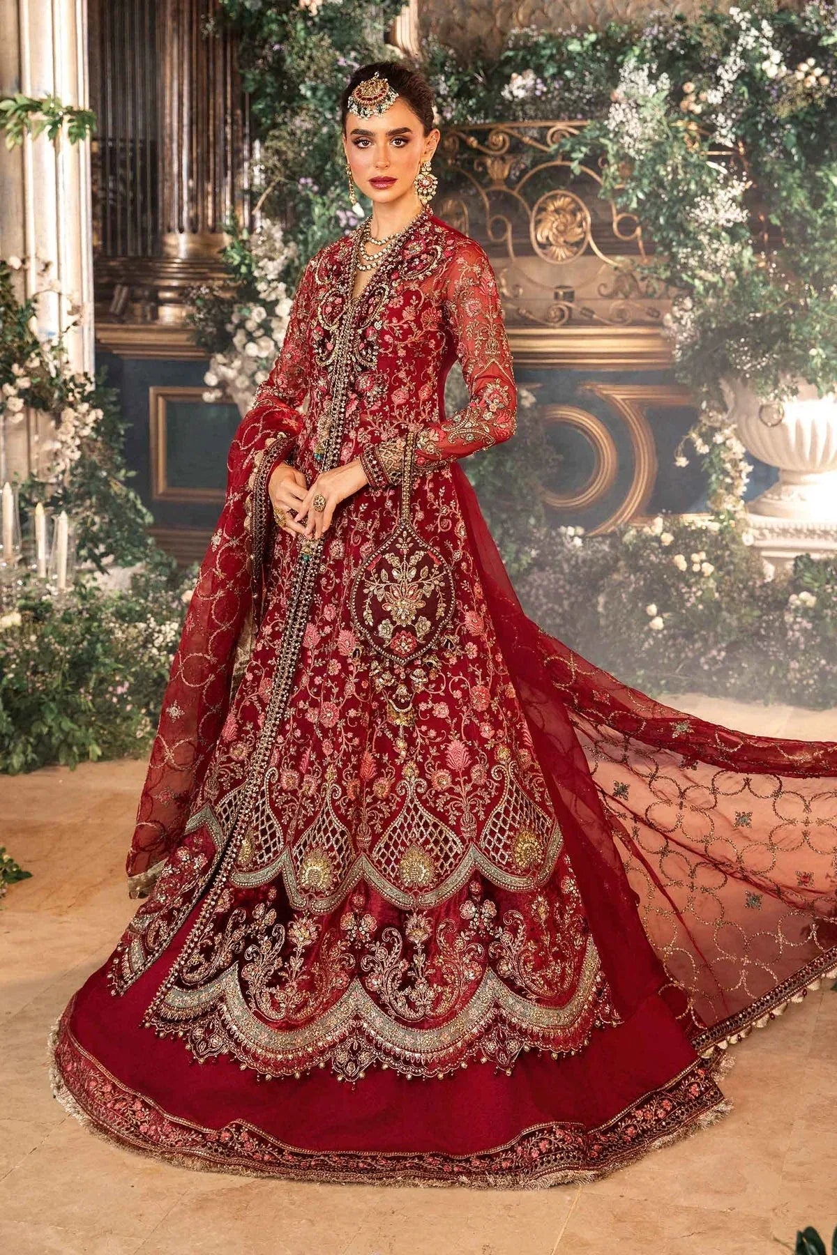 MARIA B__3 Piece Embroidered Organza Suit | BD-2908 - Rang-e-Khaas