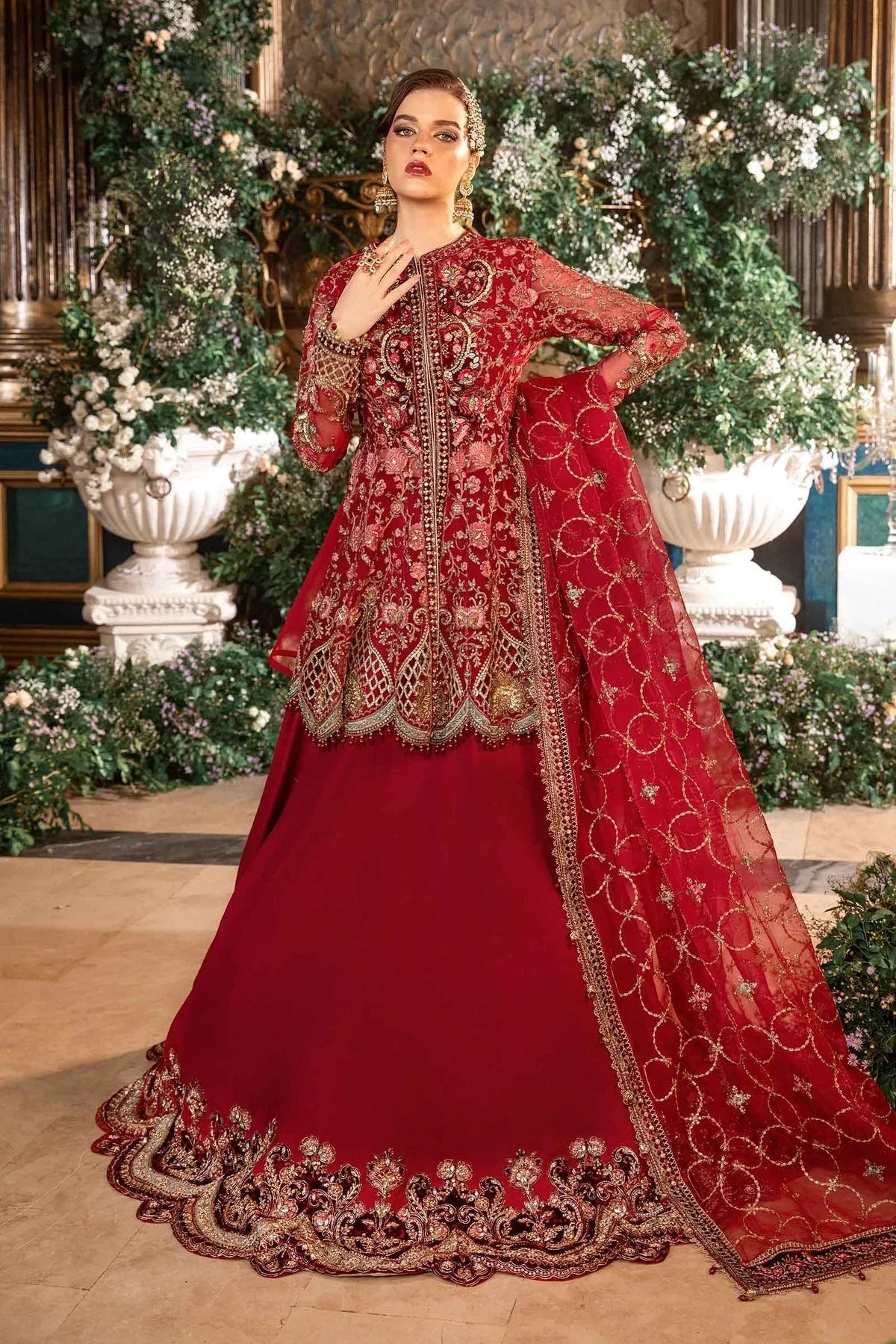 MARIA B__3 Piece Embroidered Organza Suit | BD-2908 - Rang-e-Khaas