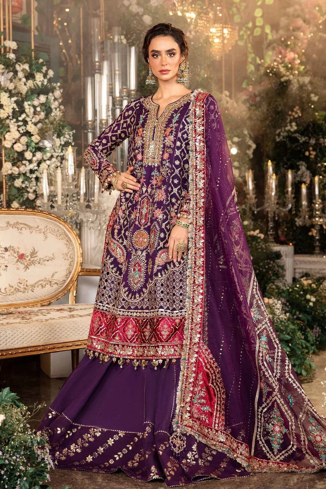 MARIA B__3 Piece Embroidered Raw Silk Suit | BD-2903 - Rang-e-Khaas