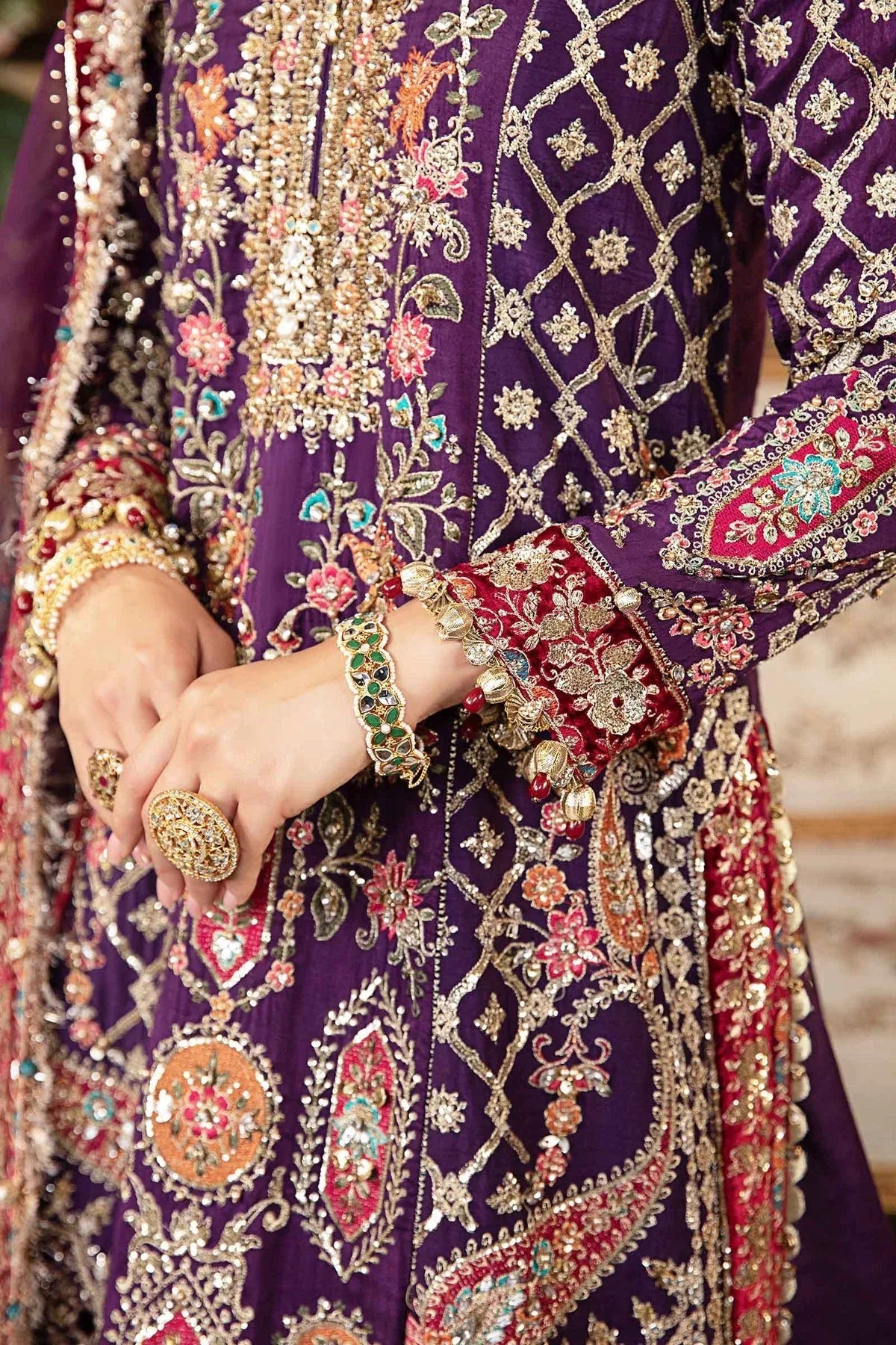 MARIA B__3 Piece Embroidered Raw Silk Suit | BD-2903 - Rang-e-Khaas