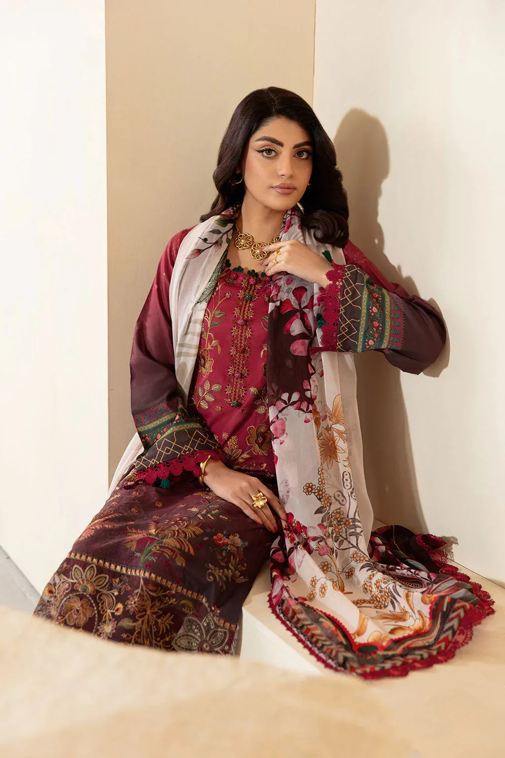 Ramsha | Mashaal Luxury Lawn | L-1303 - Rang-e-Khaas