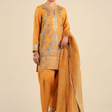 Maria B | Basics RTW | 3 Pc Embroidered Raw Silk Suit | MB-FS25-33