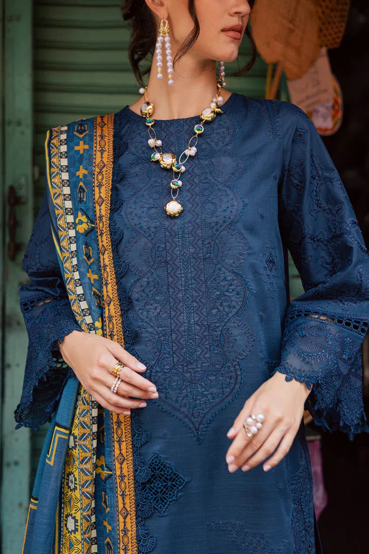 Marjjan | Carnation Lawn | MBL-13 A (TEAL BLUE) - Rang-e-Khaas