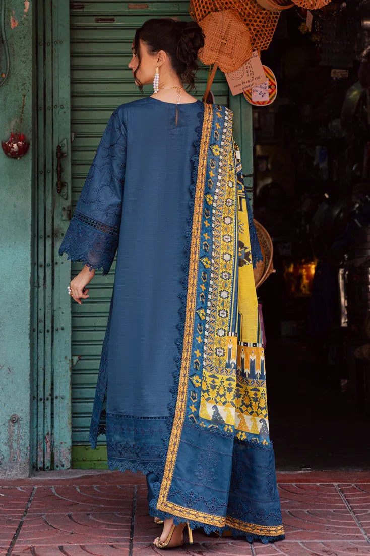 Marjjan | Carnation Lawn | MBL-13 A (TEAL BLUE) - Rang-e-Khaas