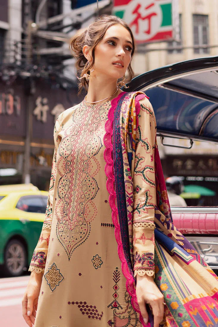 Marjjan | Carnation Lawn | MBL-13 B (BEIGE) - Rang-e-Khaas