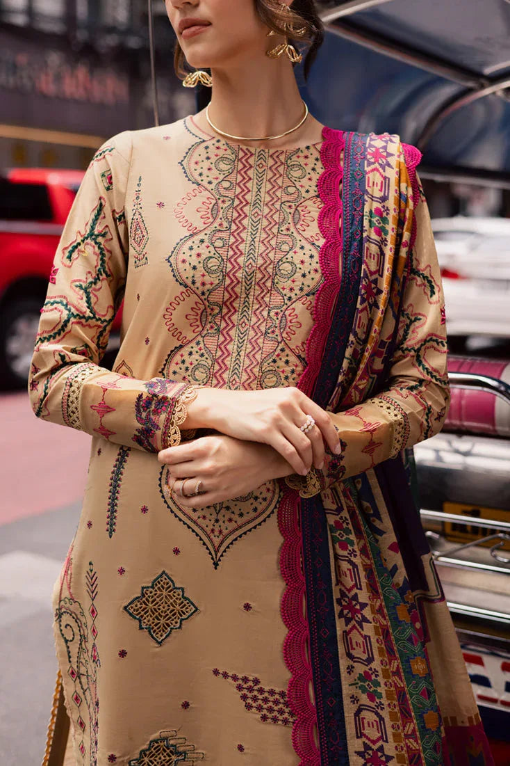 Marjjan | Carnation Lawn | MBL-13 B (BEIGE) - Rang-e-Khaas