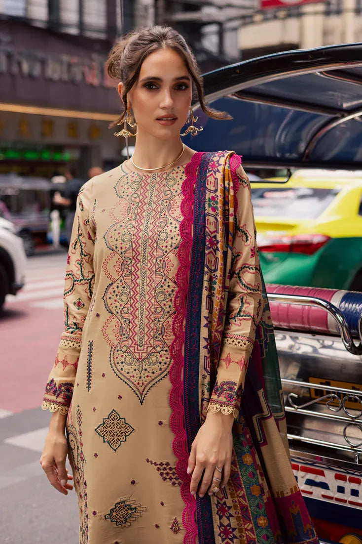 Marjjan | Carnation Lawn | MBL-13 B (BEIGE) - Rang-e-Khaas