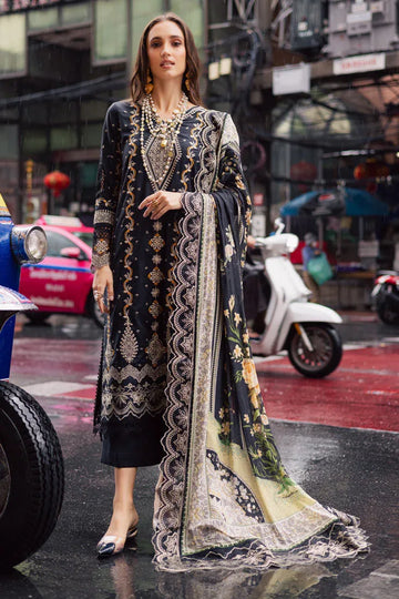 Marjjan | Carnation Lawn | MBL-14 A (BLACK) - Rang-e-Khaas
