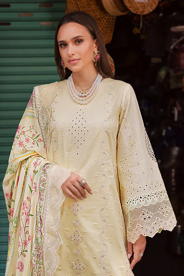 Marjjan | Carnation Lawn | MBL-14 B (LIME YELLOW) - Rang-e-Khaas