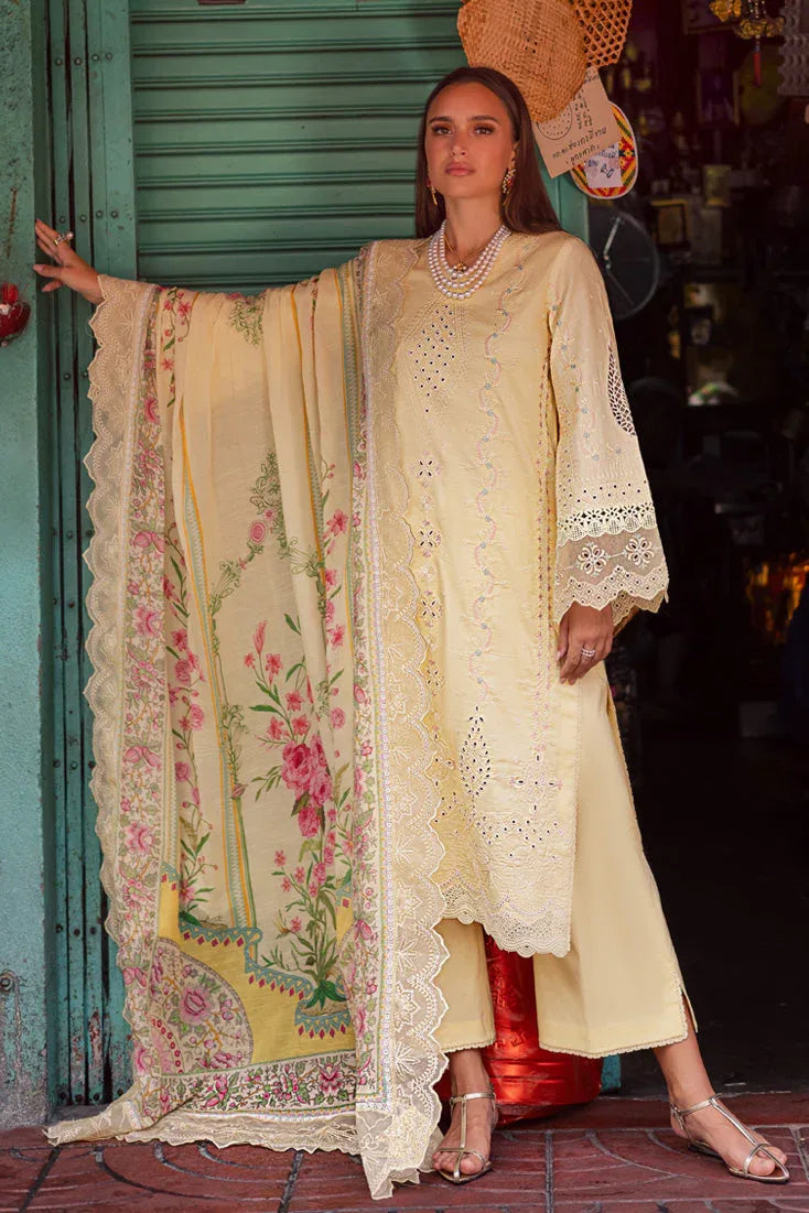 Marjjan | Carnation Lawn | MBL-14 B (LIME YELLOW) - Rang-e-Khaas