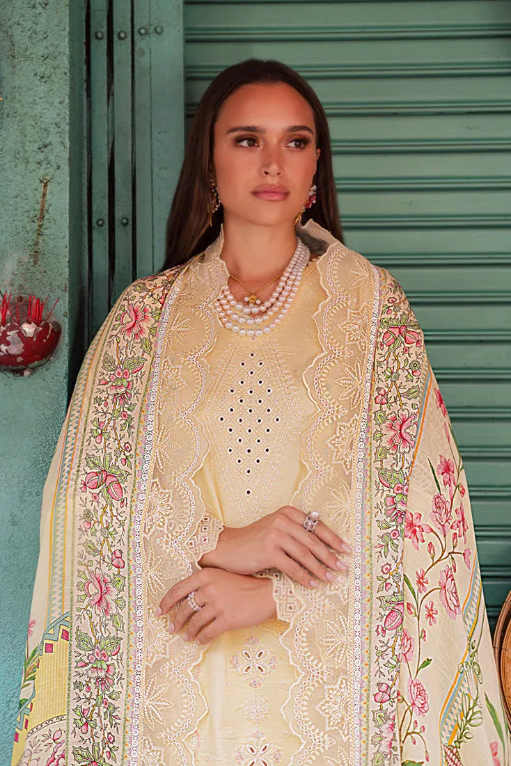 Marjjan | Carnation Lawn | MBL-14 B (LIME YELLOW) - Rang-e-Khaas
