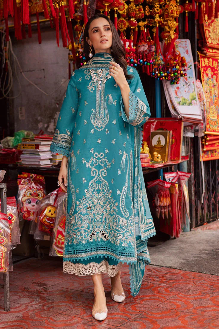 Marjjan | Carnation Lawn | MBL-15 B (LIGHT ZINC) - Rang-e-Khaas