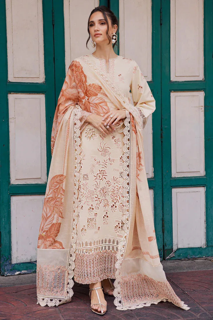 Marjjan | Carnation Lawn | MBL-16 A (ALMOND SKIN) - Rang-e-Khaas