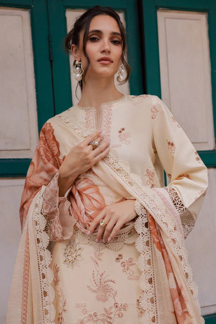 Marjjan | Carnation Lawn | MBL-16 A (ALMOND SKIN) - Rang-e-Khaas