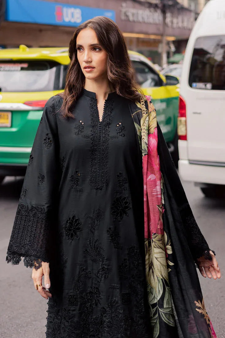 Marjjan | Carnation Lawn | MBL-16 B (BLACK) - Rang-e-Khaas
