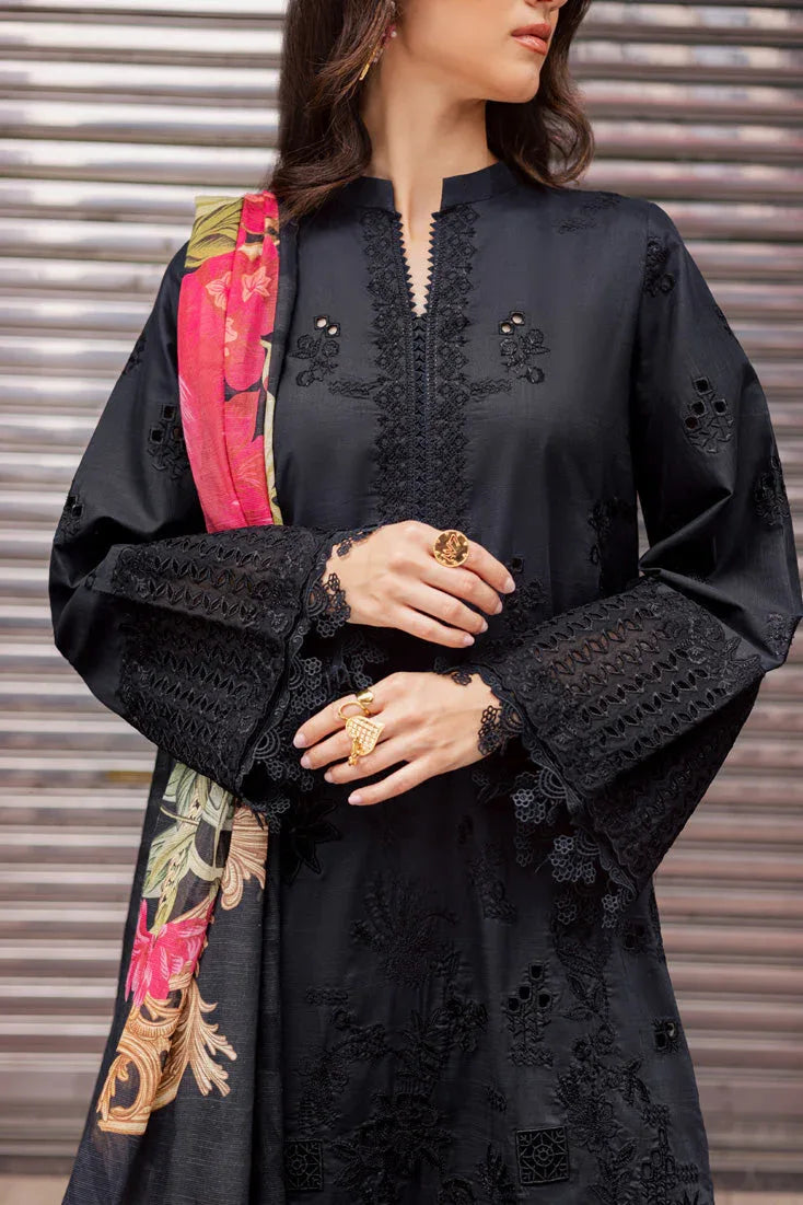 Marjjan | Carnation Lawn | MBL-16 B (BLACK) - Rang-e-Khaas