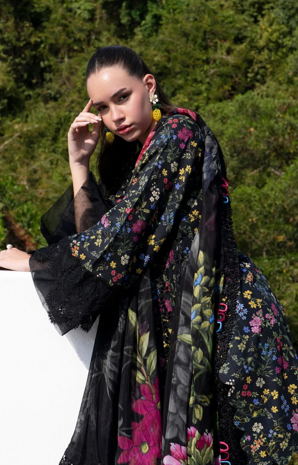 AJR Couture | Printakari Lawn 25 | Midnight Flora - Rang-e-Khaas