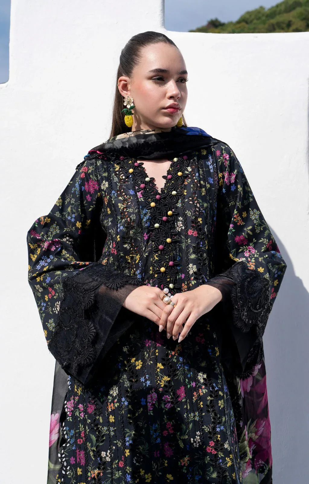 AJR Couture | Printakari Lawn 25 | Midnight Flora - Rang-e-Khaas