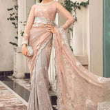 Maria B | Luxury Chiffon Collection | Peach And Grey